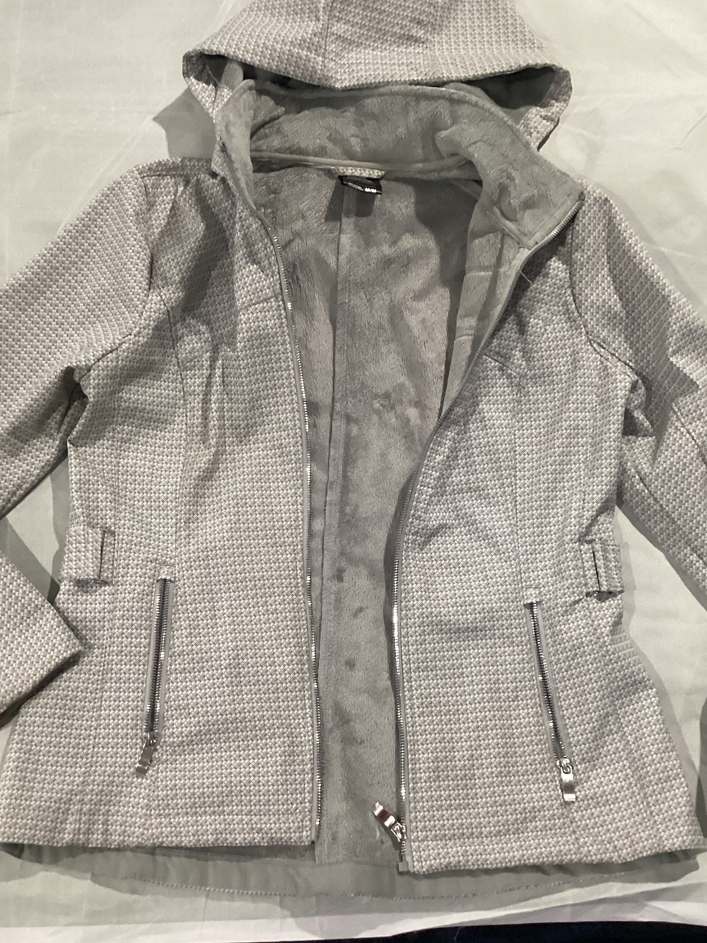 ZeroXposur Women's Light Gray Hooded Utility Jacket size medium